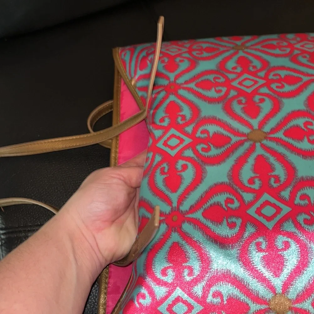 Mystic Divine Pink & Blue Tote with Gold Handles - Picture 17 of 17
